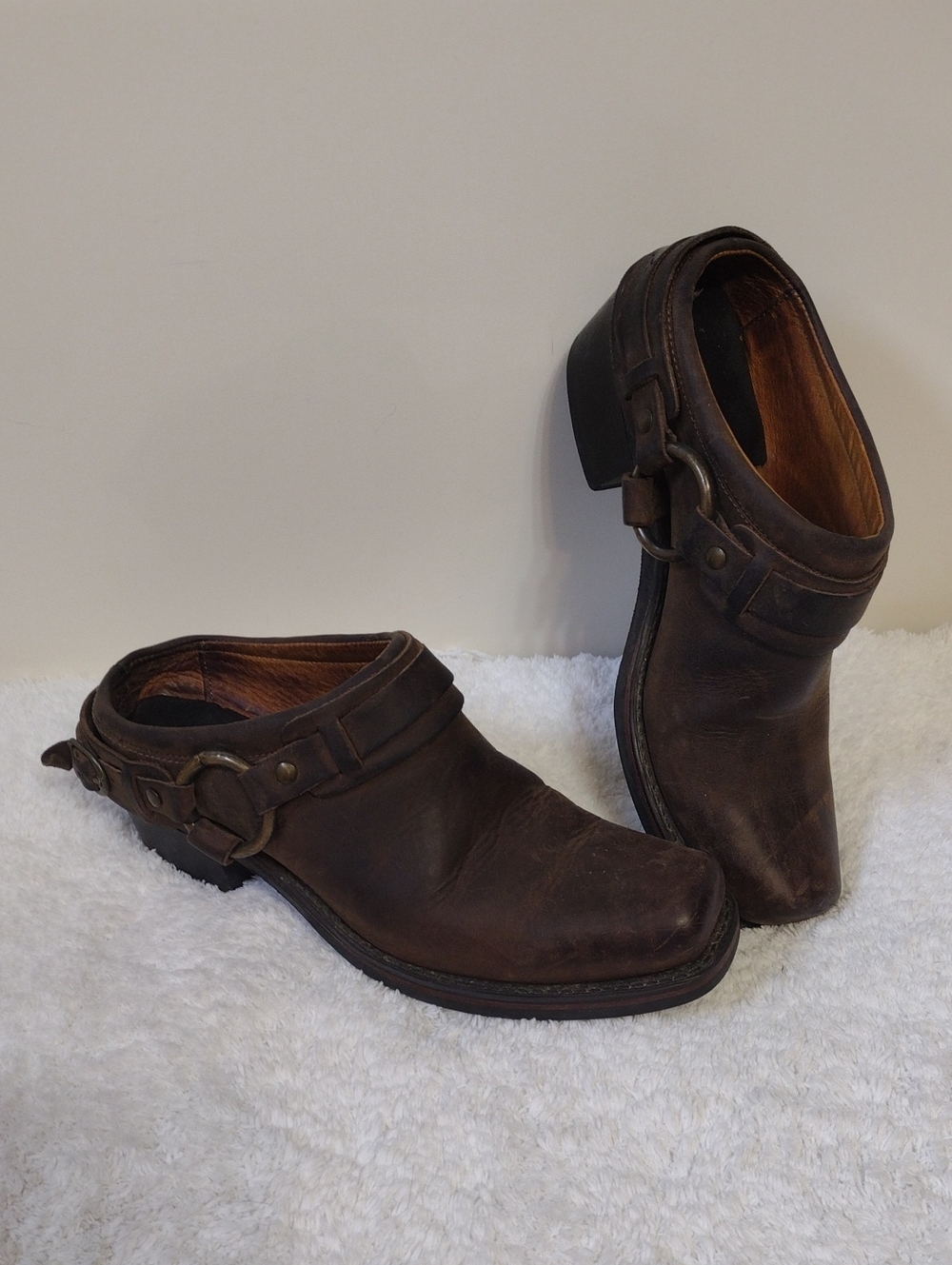 Frye Women's Leather Boots Slip-On Clogs Size 8
